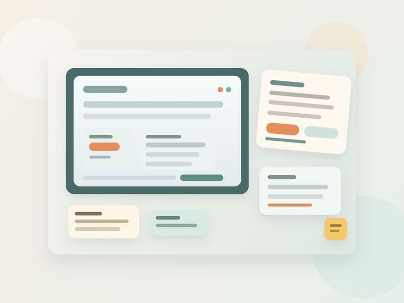 Customer success workspace with renewal notes, a calm inbox, and CRM-style account cards on a laptop