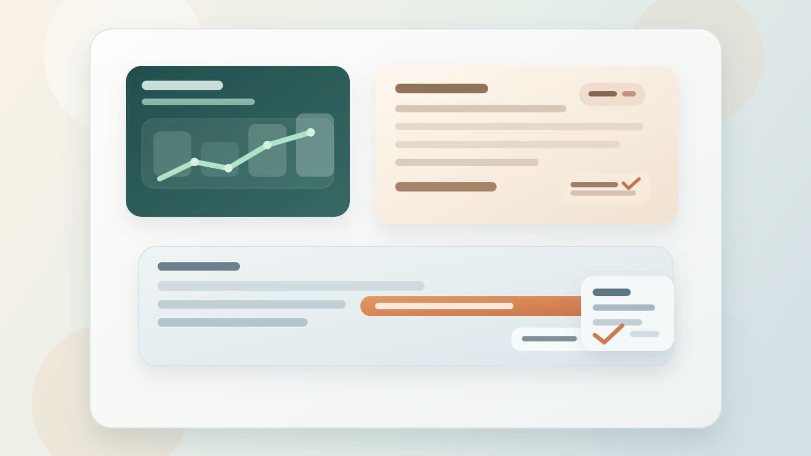 Calm operations desk with checklist, Slack follow-up, and one clear next-step sentence