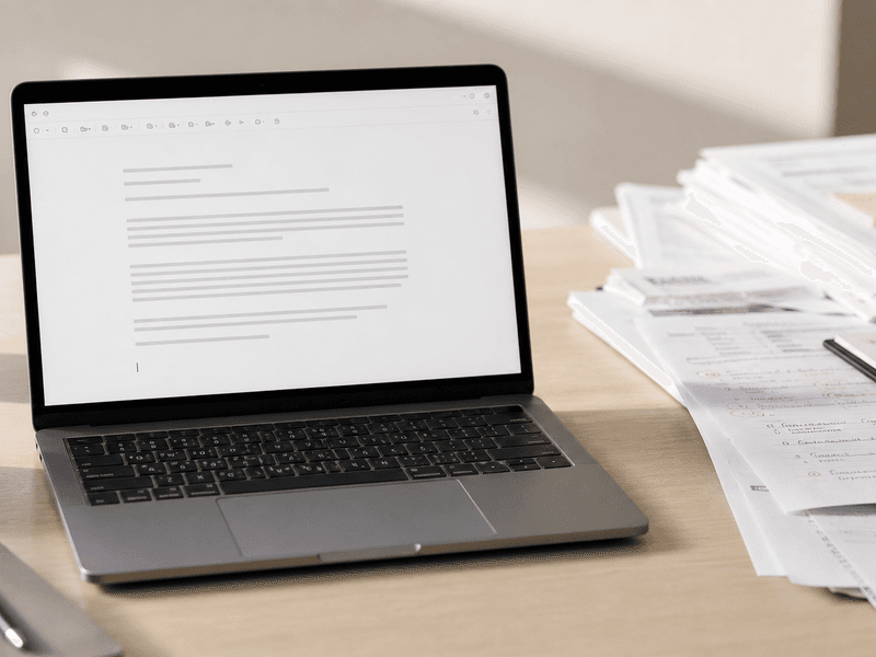 Clean Mac writing workspace with one active message window and a faded review pane pushed into the background
