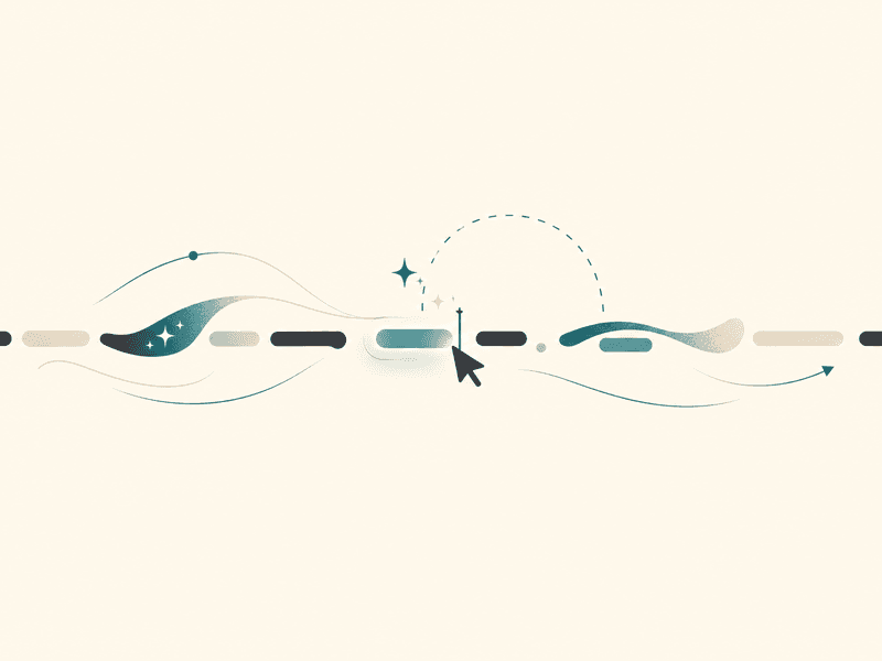 Abstract editorial hero image for Why AI writing help should live inside the sentence