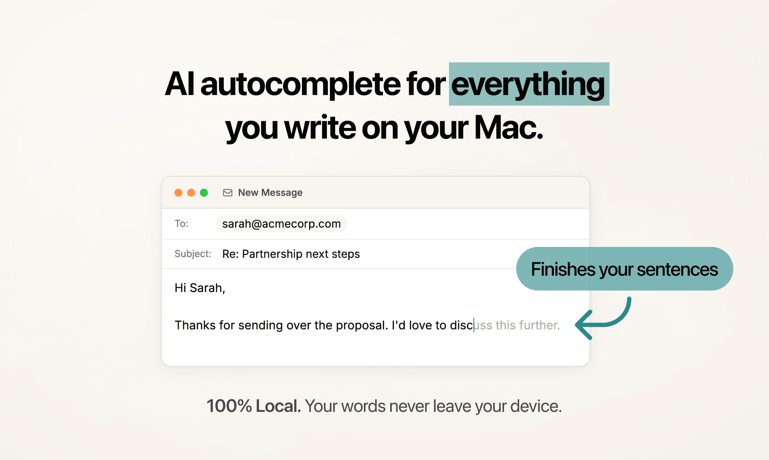 AI autocomplete for everything you write