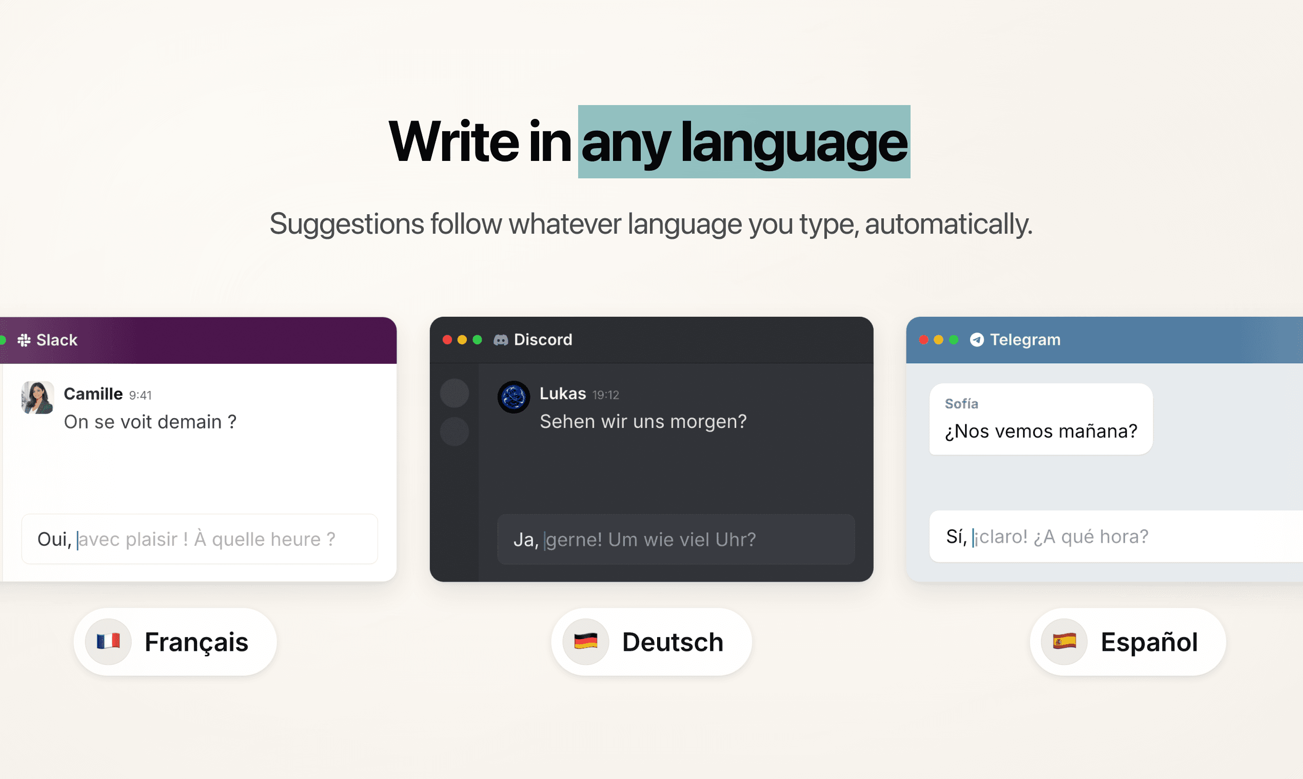 Write in any language