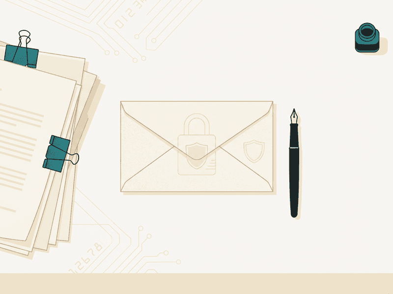 Illustration of legal documents and a sealed envelope suggesting confidential attorney-client correspondence