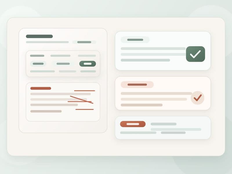 Clean procurement workspace with vendor comparison notes, redlined terms, and one careful follow-up sentence